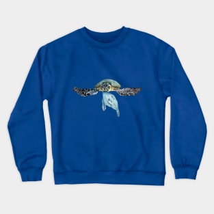 Sea turtle with plastic bag Crewneck Sweatshirt